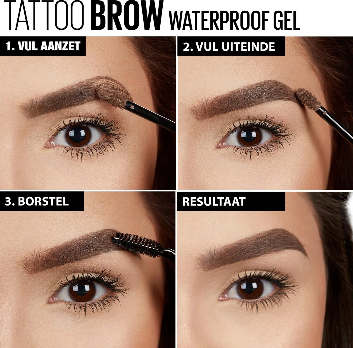 Maybelline Tattoo Brow Waterproof Wenkbrauwgel - 04 Medium Brown - Afbeelding 4