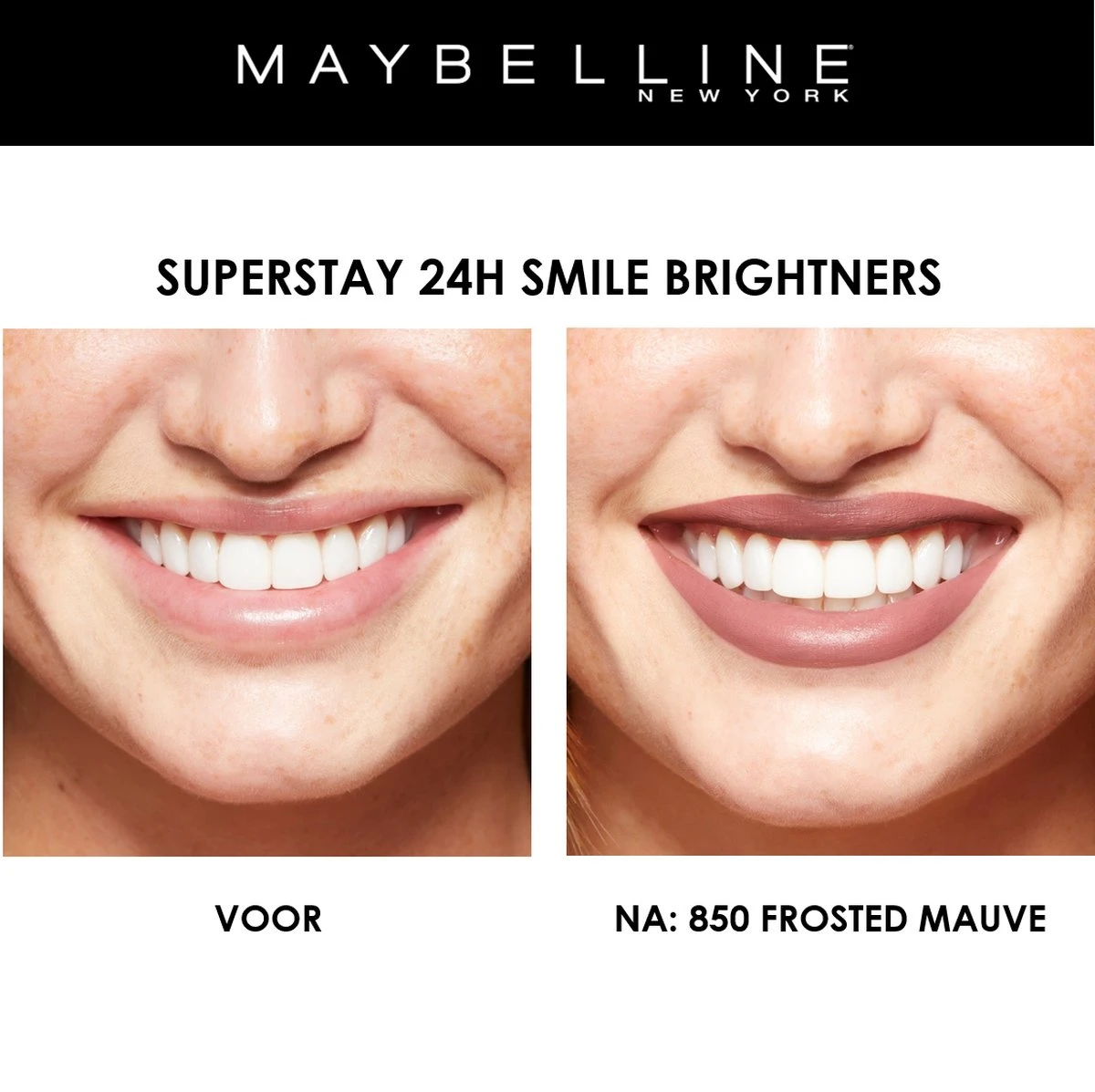 Maybelline SuperStay 24H Smile Brighters Lippenstift - 850 Frosted Mauve - Roze - Langhoudend - Afbeelding 6