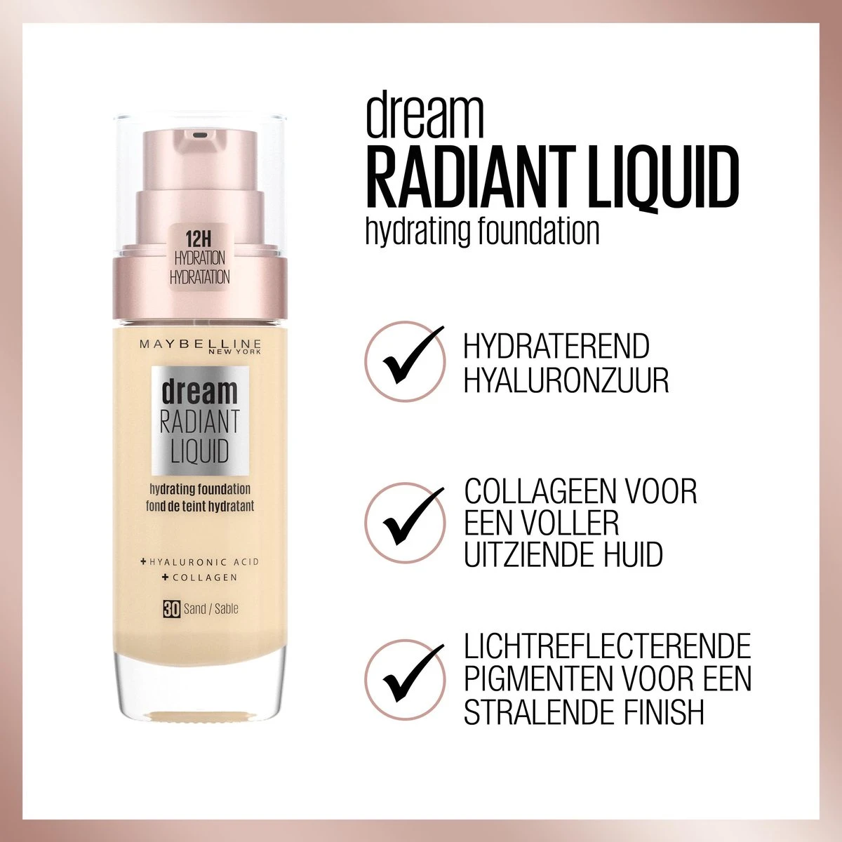 Maybelline Dream Radiant Liquid - 054 Toffee - Foundation Geschikt Voor De Droge Huid Met Hyaluronzuur - 30 Ml - Afbeelding 4