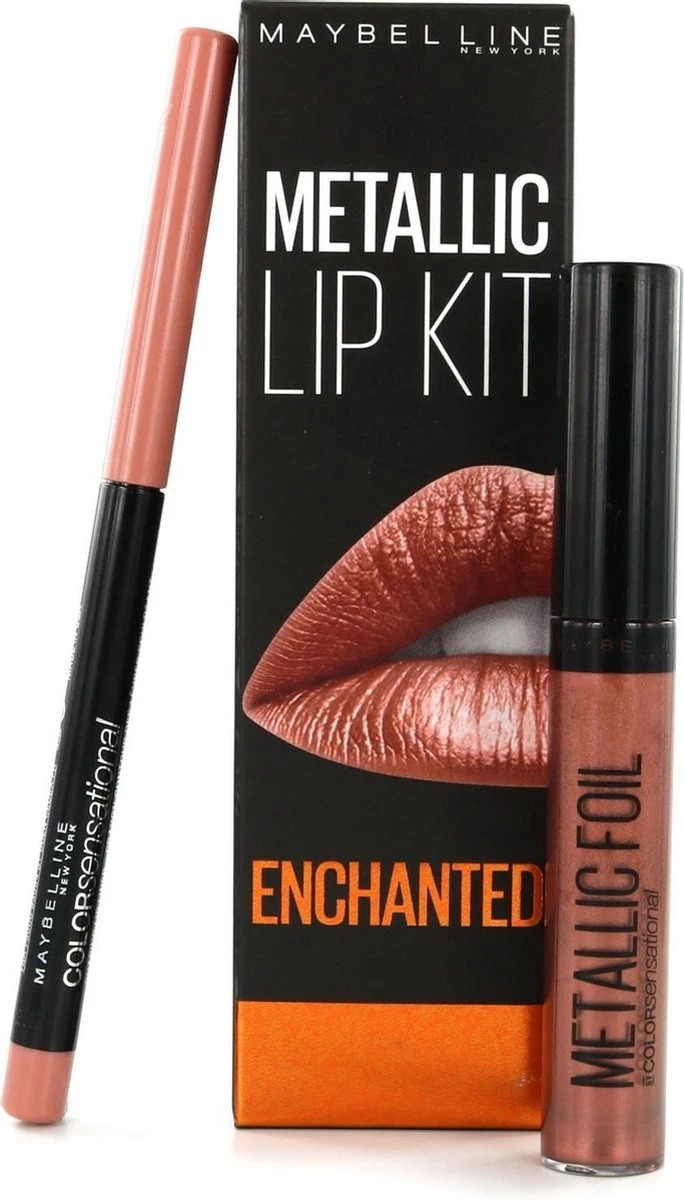 Maybelline Metallic Lipkit Enchanted - Lip Foil 110 Calypso & Lipliner 10 Nude Whisper