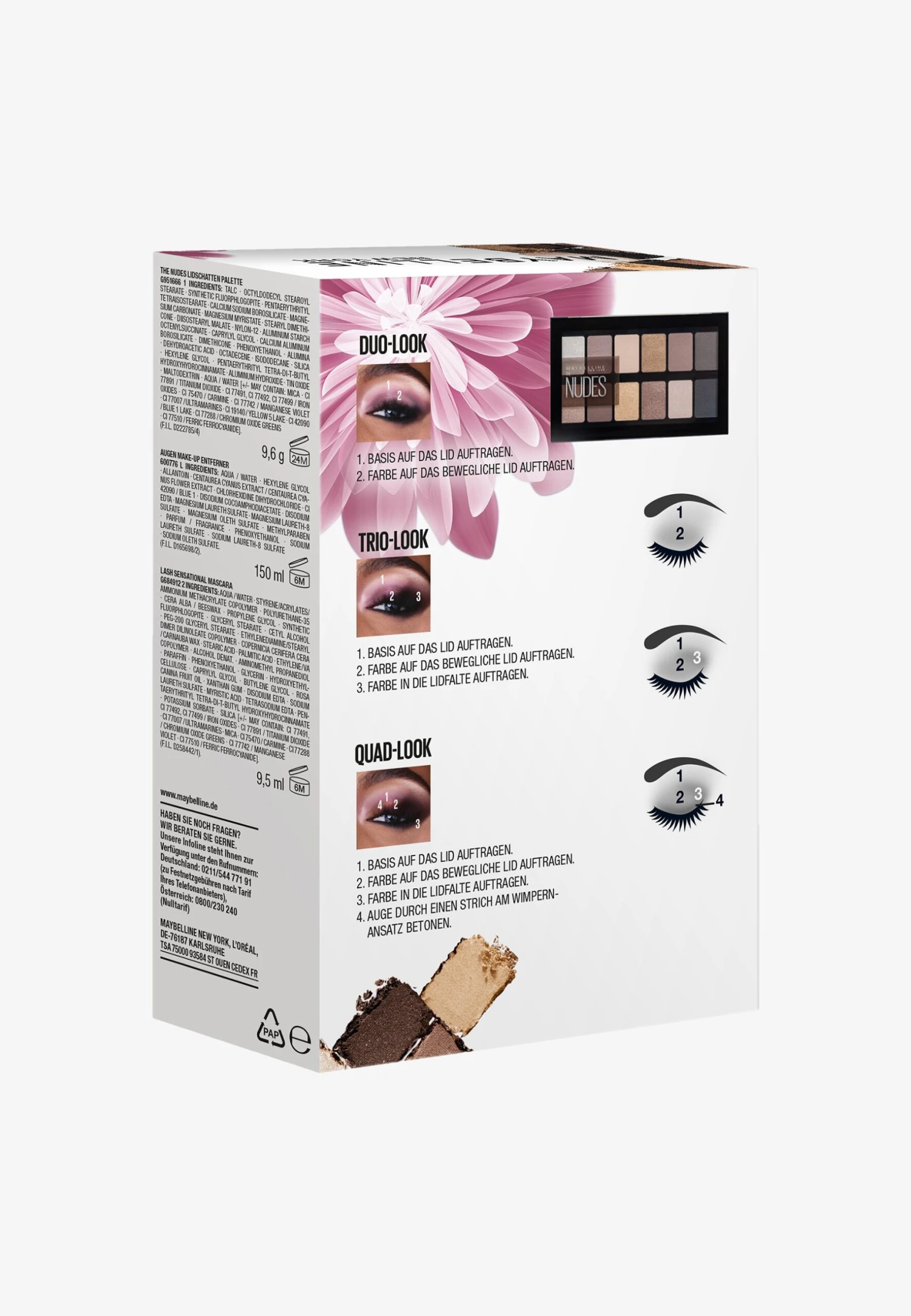 Maybelline New York Bestseller Gift Set - Make-Upset - Very Black/The Nudes/Transparent - Afbeelding 2
