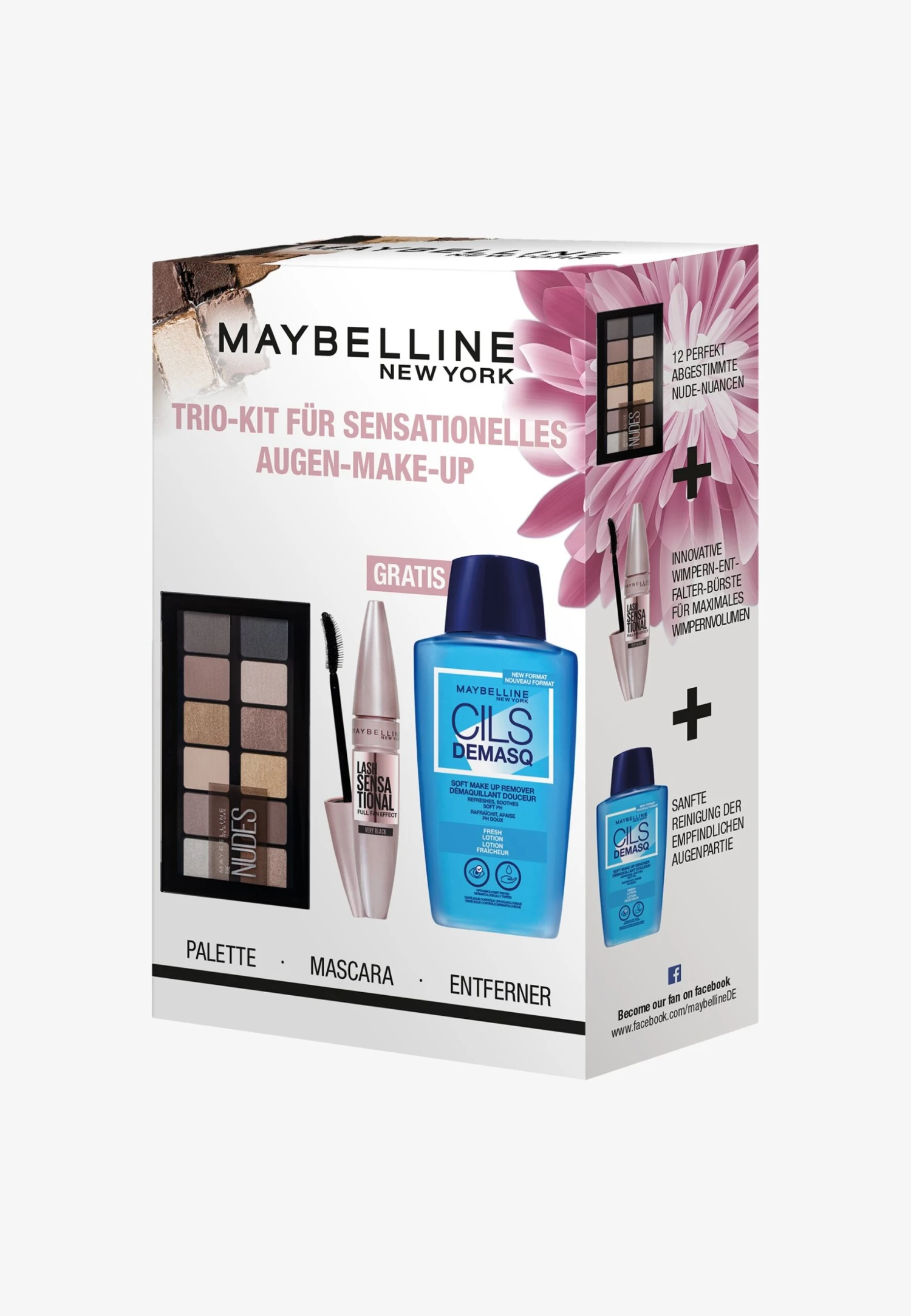 Maybelline New York Bestseller Gift Set - Make-Upset - Very Black/The Nudes/Transparent